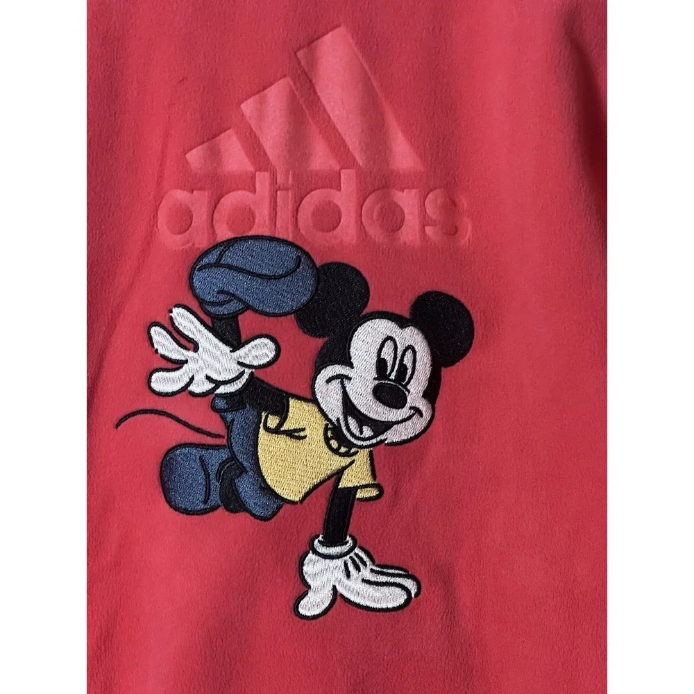 NWT Adidas Disney Kids Track Jacket Small - Orange Mickey Mouse Full Zip Fleece